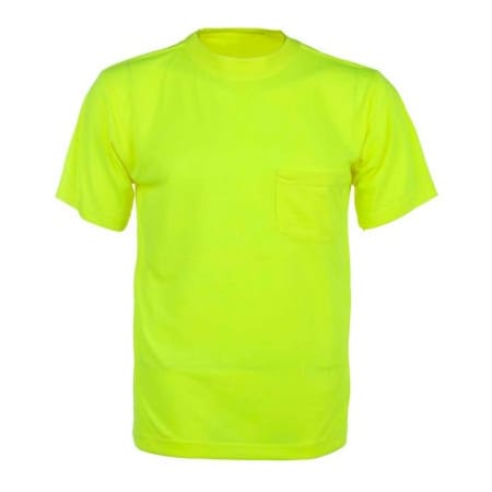 Gss Safety GSS Safety 5501 Moisture Wicking Short Sleeve Safety T-Shirt with Chest Pocket - Lime, 2XL 5501-2XL